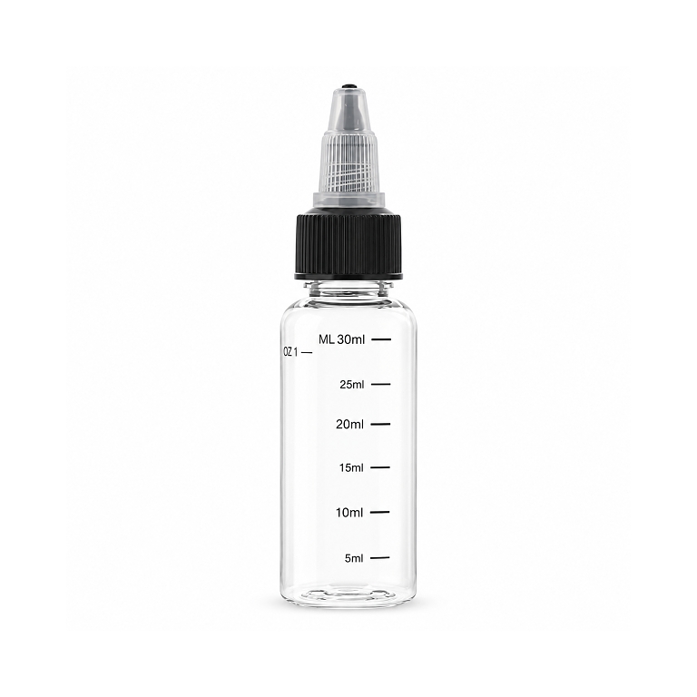 Prázdná lahvička Twist uzávěrem a ryskou 30ml