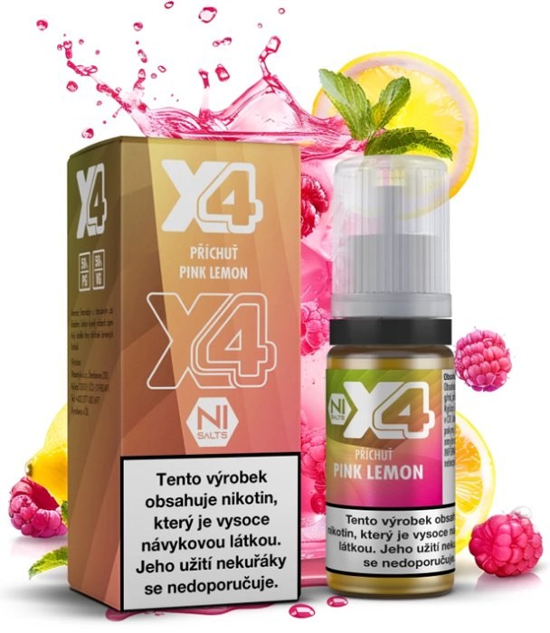 Liquid X4 Bar Juice - Maliny, citrón (Pink Lemon) 10ml - 10mg