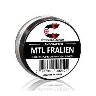 Předmotané spirálky Coilology Handcrafted Sandvik Fralien Ni80 (2ks) – 0,42ohm