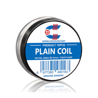 Předmotané spirálky Coilology Sandvik Plain Coil SS316L (10ks) – 0,68ohm