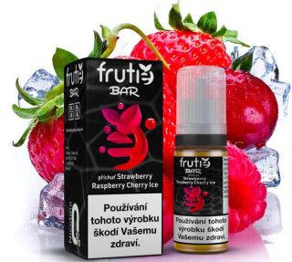 Liquid Frutie BAR Juice - Chladivá jahoda, malina, třešeň (Strawberry Raspberry Cherry Ice) 10 ml - 0 mg