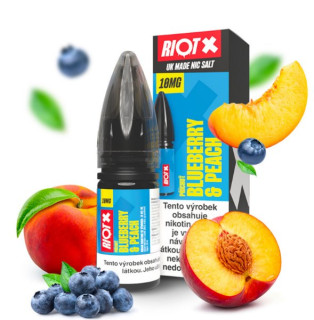 Liquid RIOT X Salt Blueberry & Peach (Borůvka a broskev) 10 ml-10 mg