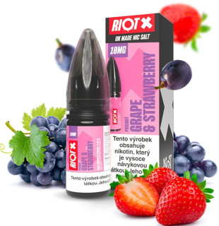 Liquid RIOT X Salt Grape & Strawberry (Hroznové víno a jahoda) 10 ml-20 mg