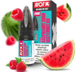 Liquid RIOT X Salt Raspberry Sour Watermelon (Malina a vodní meloun) 10 ml-20 mg