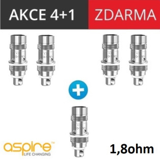 aSpire Nautilus BVC žhavící hlava 1,8ohm 4+1 zdarma Tip