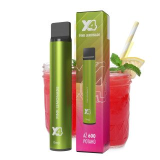 Jednorázová elektronická cigareta X4 Bar Zero - Pink Lemon (Růžový citrón) 0mg