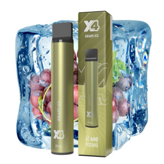 Jednorázová elektronická cigareta X4 Bar Zero - Grape Ice (Chladivé červené hroznové víno) 0mg