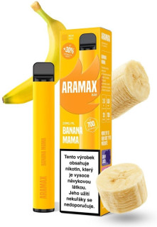 Jednorázová e-cigareta Aramax BAR 700 - Banana MAMA (Banán) 20mg EXP: 11/2025