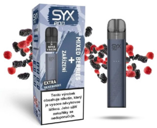 SYX POD Starter Kit elektronická cigareta 900mAh Tmavě modrá + Přednaplněná cartridge Mixed Berries 16,5mg/ml