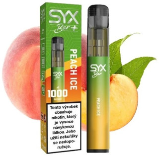 Jednorázová e-cigareta SYX BAR 1000 - Peach Ice (Ledová broskev) 16,5mg