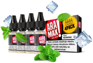 E-liquid ARAMAX Max Menthol (Mentol) 4Pack 4x10ml Akce – 3mg