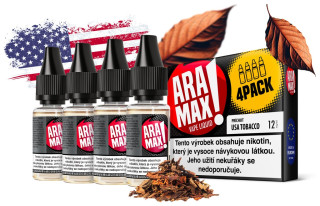E-liquid ARAMAX USA Tobacco (Jemný tabák s nádechem medu) 4Pack 4x10ml Akce – 6mg
